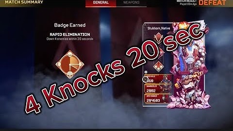 4 Knocks 20 seconds. Then choke