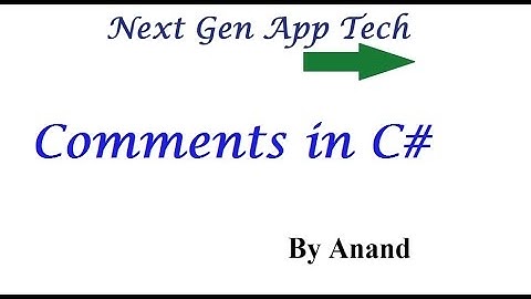 Part 10 - Comments in C#
