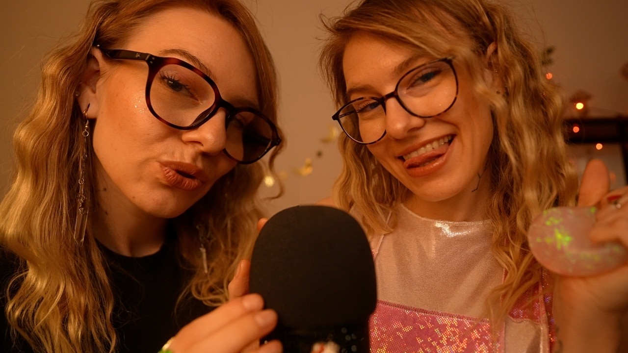 1H Tingly MOUTH SOUNDS ASMR with my Twin 🧡 {close & personal}