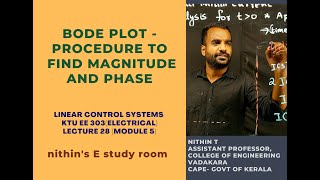 BODE PLOT. INTRODUCTION. Lecture 28. Linear Control Systems. KTU.