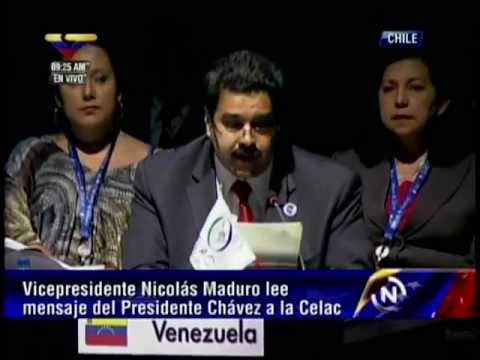 Vicepresidente Nicolás Maduro lee en la CELAC carta del Presidente Hugo Chávez
