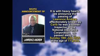 Lawrence Andrew  ~ Short Obituary