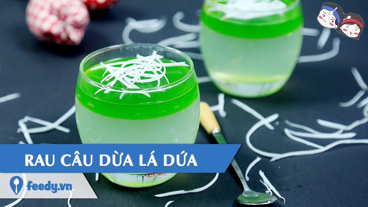 Hướng dẫn cách làm Rau câu dừa lá dứa với #Feedy - YouTube