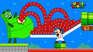 BIG NUMBERS Numberblocks invade Super Mario Bros. Mix Level Up  | Game Animation