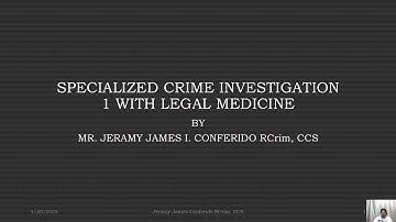 SPECIALIZED CRIME INVESTIGATION 1 WITH LEGAL MEDICINE   2025