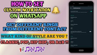 how to set custom notification on whatsapp chat
