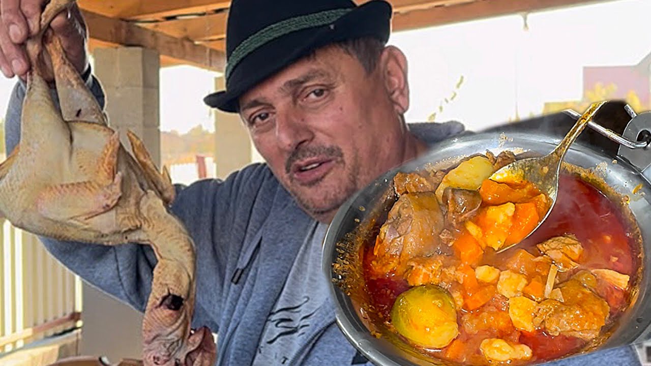 Anyós - Só konyhája (Falusi zsenge kakasgulyás) Emil bácsi módra 🫑🍅🐓🐔