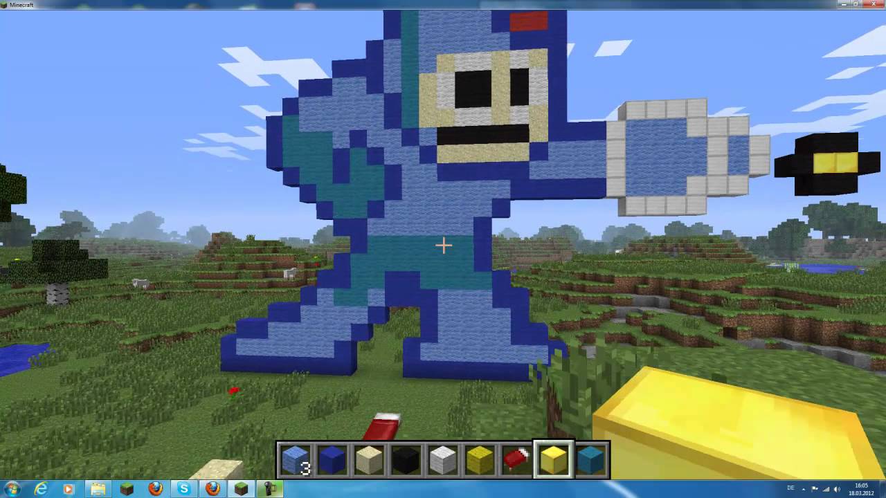 Minecraft Pixel Art 3 Mega Man - YouTube