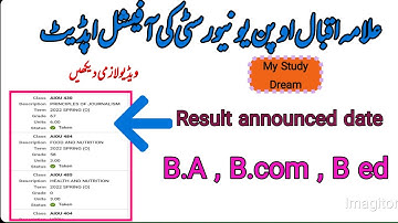 B.A , ADA, B.A result Spring 2022 Ready official Notification Controller Examination