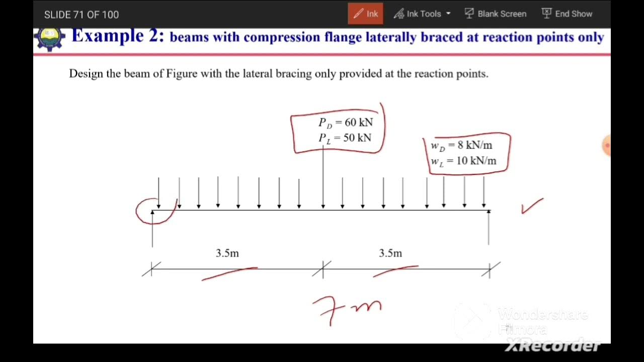 12. Design of steel beam Design Example 2, Design of steel beam with