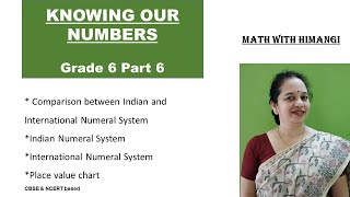 Comparison of  Indian & International System. Class 6 chapter 1 Knowing Our Numbers. CBSE. NCERT.