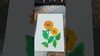 Easy Floral Art for Beginners | Bright &amp; Aesthetic#Beautiful Sunflower Painting#artreels#shortsfeed