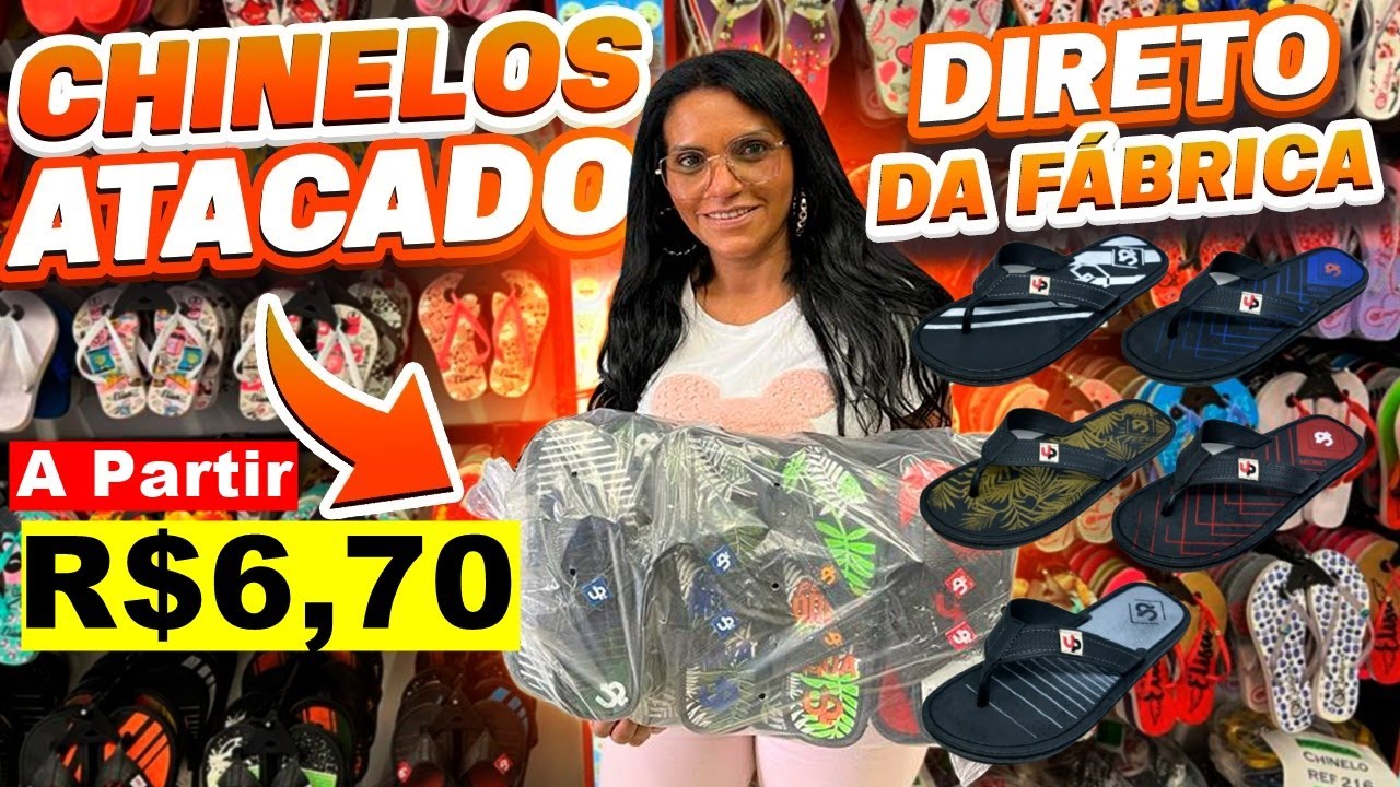 CHINELOS R$6,70 DIRETO DO FABRICANTE LOJA DE FABRICA NO BRÁS - CHINELOS NO  ATACADO - YouTube