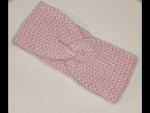 Tuto Tricot Headband Bandeau bébé point mousse et noeud point ajouré