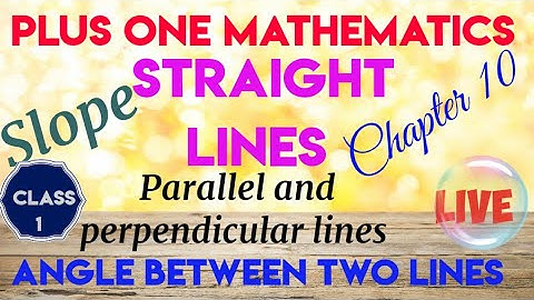 Plus one Mathematics.. Chapter 10..Straight Iine.. Slope, angle between two lines, equation of line