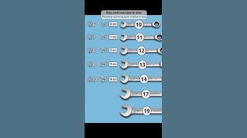 Key and nut size in mm