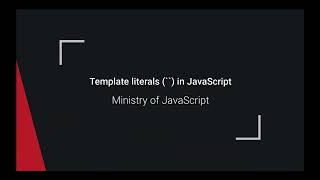 Template or string literals (``) in JavaScript