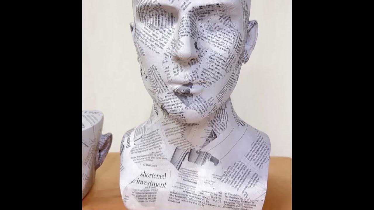 DE LIANG Creative Newspaper Dummy Head Mannequin YouTube