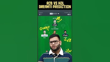 RCB vs KOL Dream11 Prediction|RCB vs KOL Dream11|RCB vs KKR Dream11 Prediction| #dream11