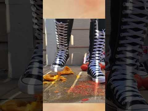 CONVERSE XX HI 🍊🍅 | ASMR TEXTURE TEST #shorts  #satisfying #asmr #sneakers