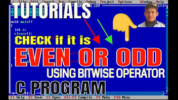 C PROGRAM TO CHECK IF NUMBER IS EVEN OR ODD USING BITWISE OPERATOR