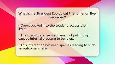 What Is the Strangest Zoological Phenomenon Ever Recorded? - Strange Science HQ