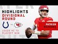 Patrick Mahomes Highlights of 1st Career Playoff Win!