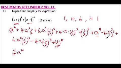 2011 KCSE MATHEMATICS PAPER 2 QUESTION 11 ON BINOMIAL EXPANSION