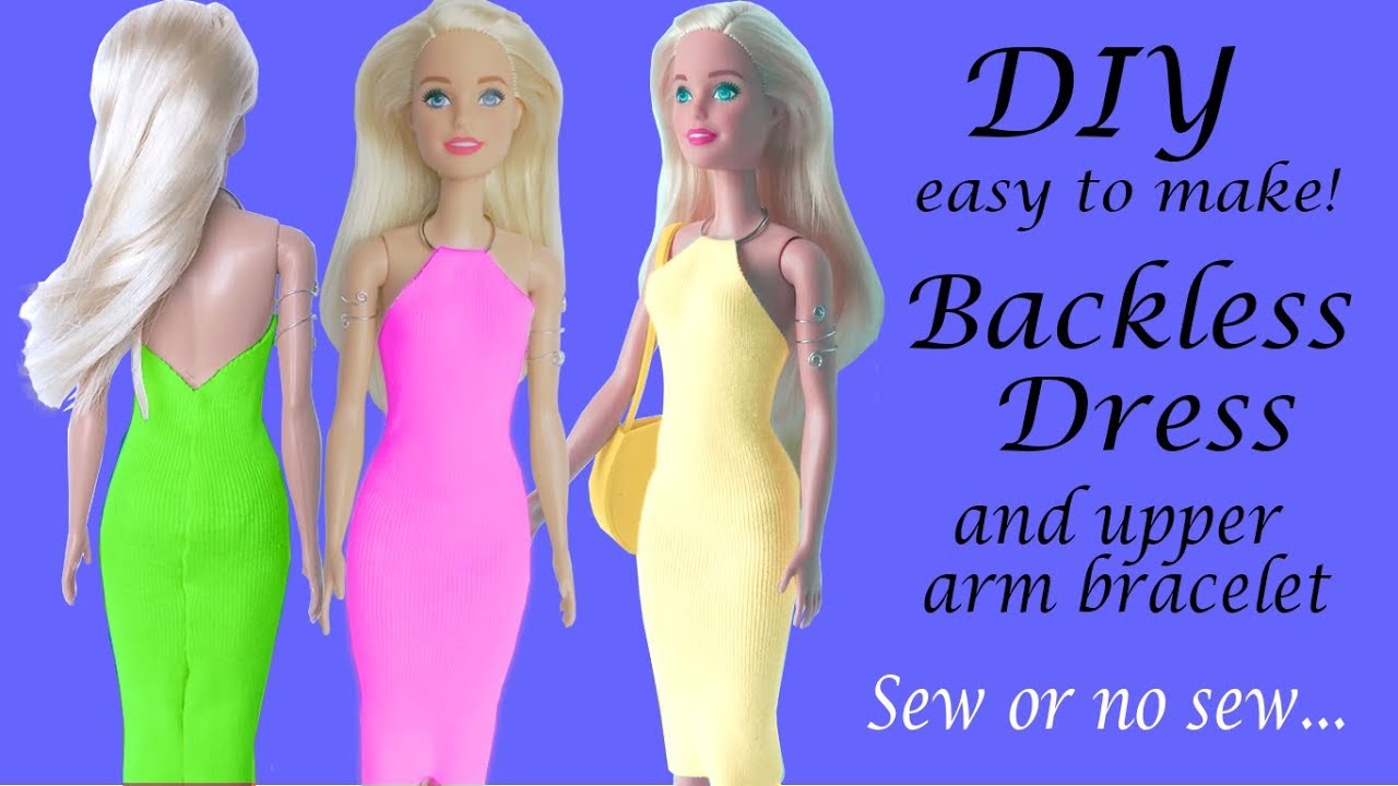 DIY barbie clothes, dress no sew. Super easy to make YouTube
