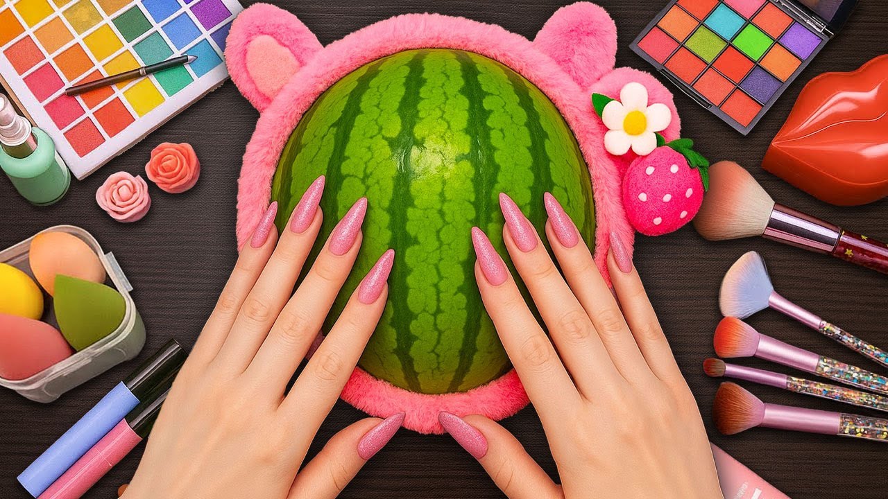 ASMR Makeup on Watermelon (No Talking)
