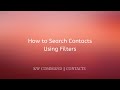 Contacts | How to Search Contacts Using Filters in KW Command