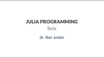 Julia Programming | Data Structures | 23 Sets