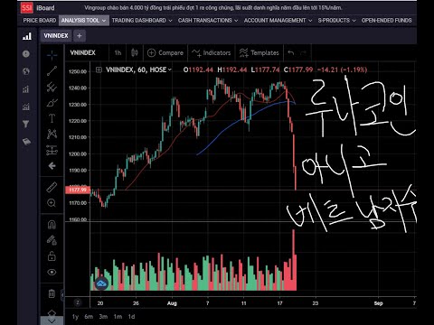   베트남 주식 현재 줄 폭락 줄 하한가 하한가가 7퍼인데 지수가 4 5퍼가 빠진 상황