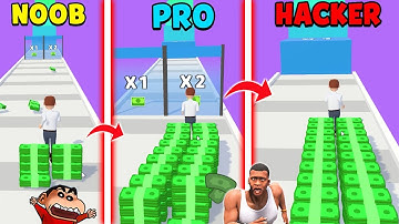 SHINCHAN BECOME BILLIONAIRE IN MONEY STACK RUN | NOOB VS PRO VS HACKER WITH FRANKLIN | DREAM SQUAD