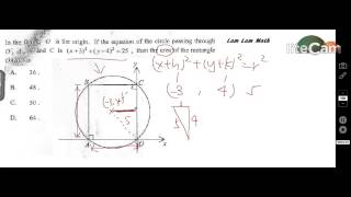 2005 CE MATH past paper #49 circle coordinate plan