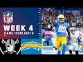 Raiders vs. Chargers Week 4 Highlights | NFL 2021