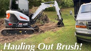Bobcat E35 Loading Up Dump Truck
