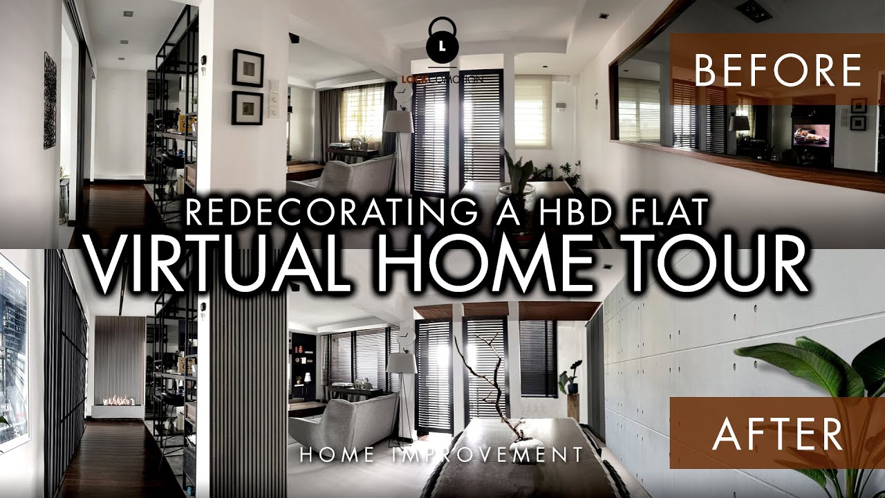 HDB 3 room flat - Home Transformation Before After |  Virtual Renovation Tour