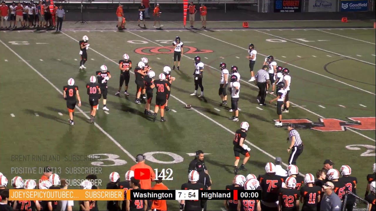 Washington vs Highland Varsity Football YouTube