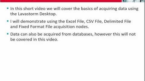 Acquiring Data with Lavastorm Desktop Professional