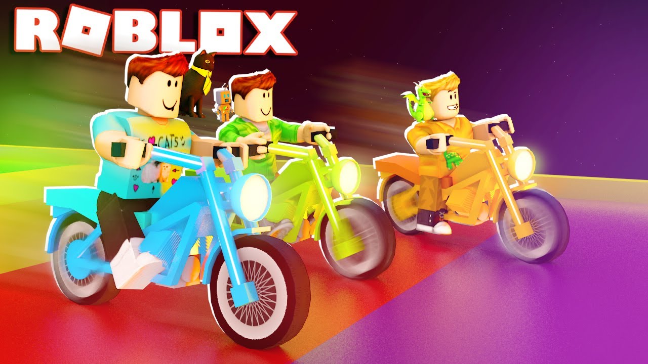 Roblox Adventures Ride A Motorbike Down The Rainbow Stairs Roblox Motocross Youtube - roblox motorcycle games