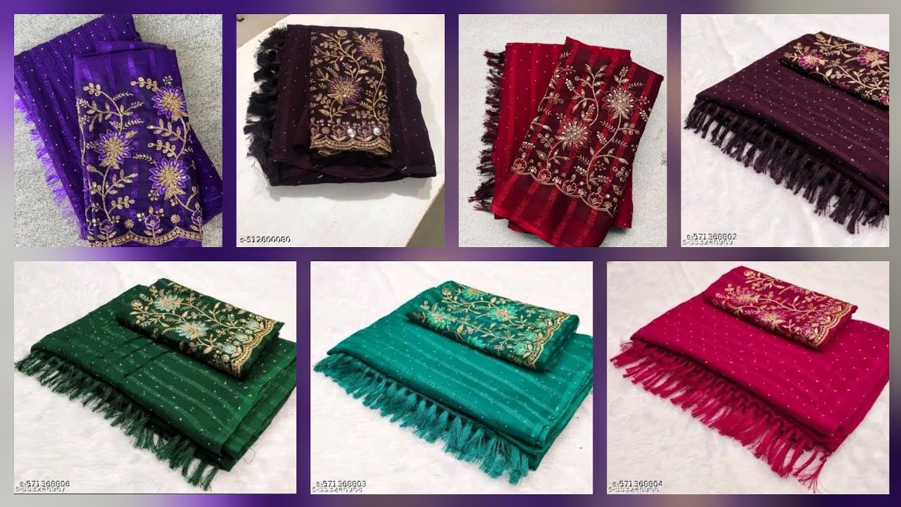 Saree Under 300 rupees | saree Under 300 rupees with full work designer blouse peace #trendingshorts