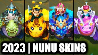 ALL NUNU SKINS SPOTLIGHT 2023 | League of Legends