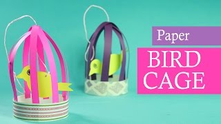 Paper Crafts for Kids: Paper Bird with Cage for Balcony (DIY Home Decor)