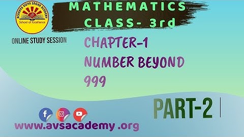 MATHEMATICS CLASS -3rd CHAPTER-1 NUMBER BEYOND 999