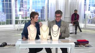 Joan Rivers Simulated Pearl 75" Necklace & Earrings Set with Jane Treacy