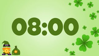 8 Minute st patrick' day timer with music and Alarm 🎵⏰