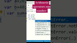 Arithmetic Operators: Print A Sum number #dart #language #shorts #viral