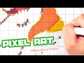 Drawing Pixel art unicorn by hand