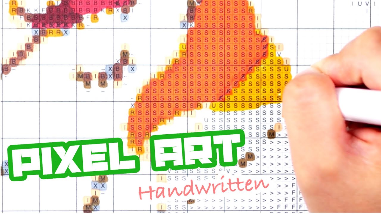 Drawing Pixel art unicorn by hand